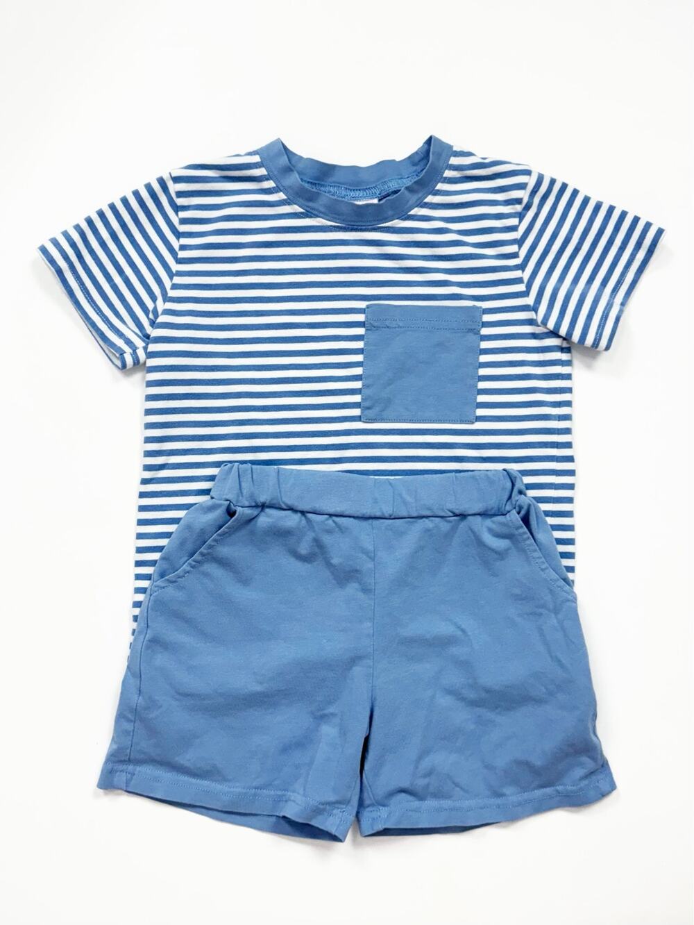 Stitchy Fish Evan Short Set Striped Pocket Tee & Shorts